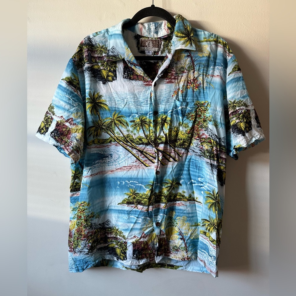 ✨5/$25 Kalaheo Men’s Rayon Button Up Made In Hawaii